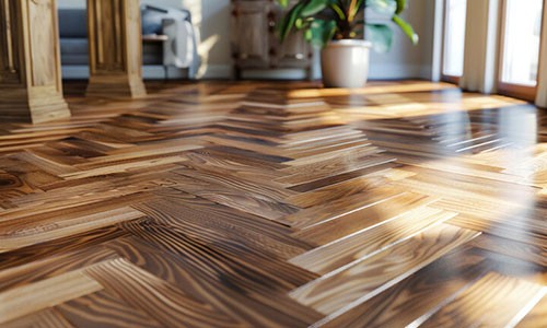 herringbone wooden floor